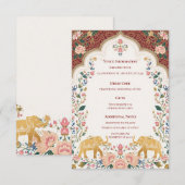 Pichwai Indian Elegant Wedding Enclosure Card エンクロージャーカード (正面/裏面)