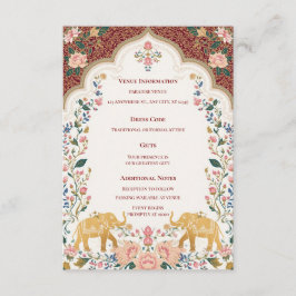 Pichwai Indian Elegant Wedding Enclosure Card エンクロージャーカード
