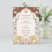 Pichwai Indian Elegant Wedding Enclosure Card エンクロージャーカード (スタンド正面)