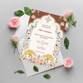 Pichwai Indian Elegant Wedding Invitation 招待状