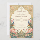 Pichwai Indian Elegant Wedding Save the Date (正面)