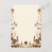 Pichwai Indian Lotus Peacock Wedding エンクロージャーカード (裏面)