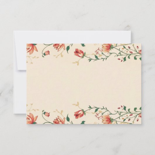 Pichwai Indian Peacock Elegant Wedding 出欠カード (裏面)