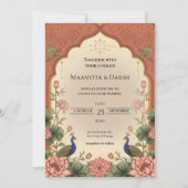 Pichwai Inspired Indian Wedding Invitation 招待状 (正面)