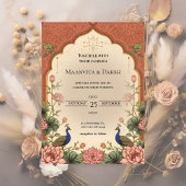 Pichwai Inspired Indian Wedding Invitation 招待状