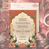 Pichwai Inspired Indian Wedding Invitation 招待状