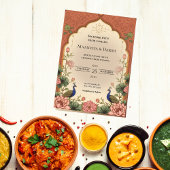 Pichwai Inspired Indian Wedding Invitation 招待状