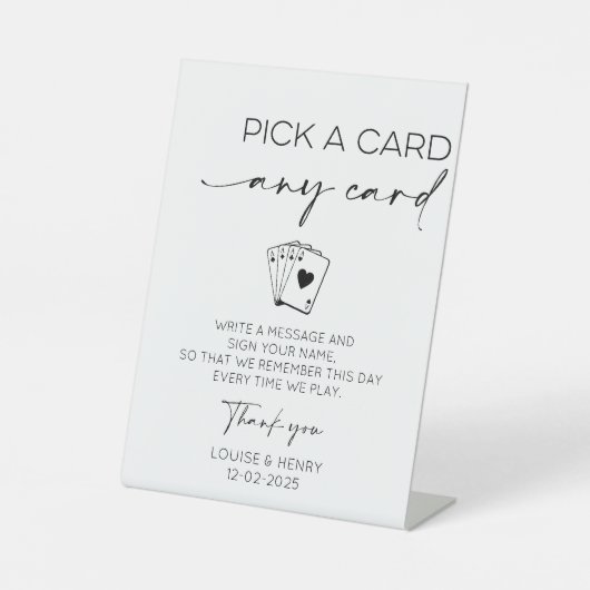 Pick A Card Any Card Guestbook 台座サイン (正面)