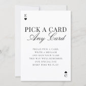 Pick A Card Any Card Wedding Guestbook Sign 招待状 (正面)