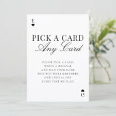 Pick A Card Any Card Wedding Guestbook Sign 招待状 (スタンド正面)