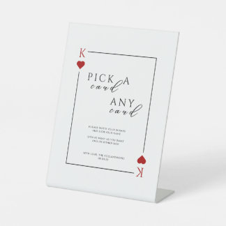 Pick a Card Any Card Wedding Sign 台座サイン