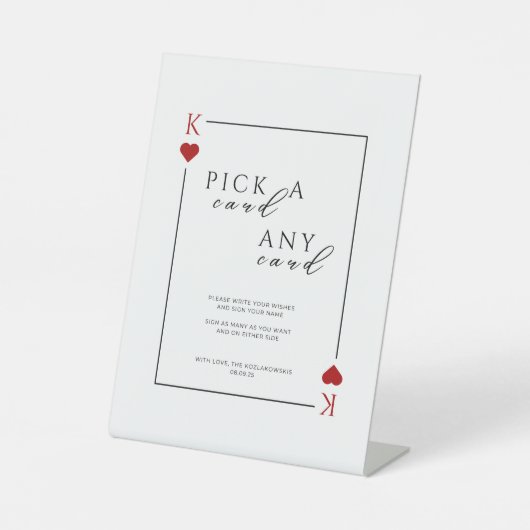 Pick a Card Any Card Wedding Sign 台座サイン (正面)