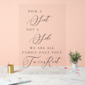 Pick a Seat Not a Side Wedding Ceremony Sign  アクリルサイン (ウェディング)