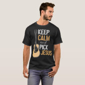 Pick Jesus Christian Bass Guitar PlayerミュージシャンT Tシャツ (正面フル)