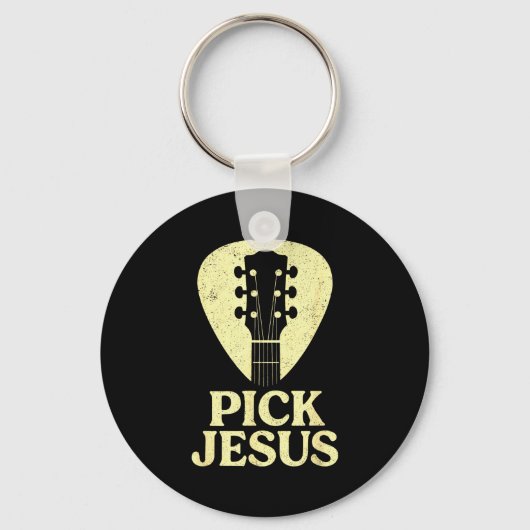 Pick Jesus - Christian Guitar Worship Pastor  キーホルダー (正面)