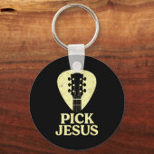 Pick Jesus - Christian Guitar Worship Pastor  キーホルダー (正面)