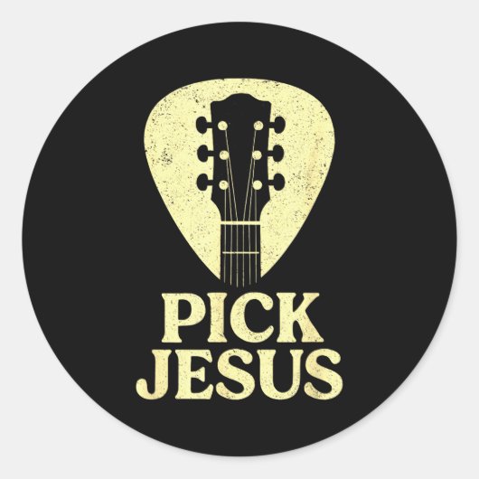 Pick Jesus - Christian Guitar Worship Pastor  ラウンドシール (正面)