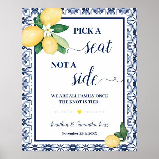 Pick Seat not Side Wedding Ceremony Mediterranean ポスター (正面)