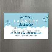 Pick-Up Laundry Service Blue & White Magnetic Card
