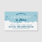 Pick-Up Laundry Service Blue & White Magnetic Card (正面)