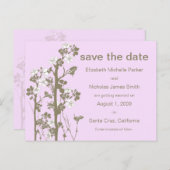 PICK-YOUR-COLOR日本の フローラ日付の保存 案内ポストカード (正面/裏面)