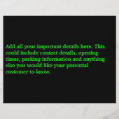 Pick Your Own Fruit and Veg Customizable Flyer チラシ (裏面)