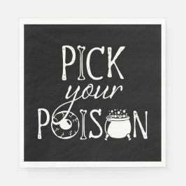 Pick Your Poison | ハロウィン 魔女 ブラック スタンダードランチョンナプキン