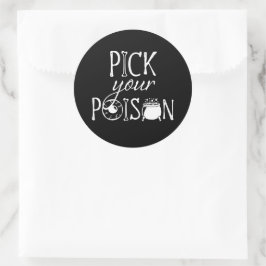 Pick Your Poison、面白い魔女のBLKハロウィーン ラウンドシール