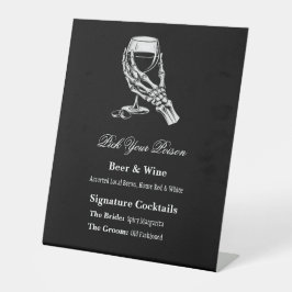 Pick Your Poison Gothic Skeleton Hand Bachelorette 台座サイン