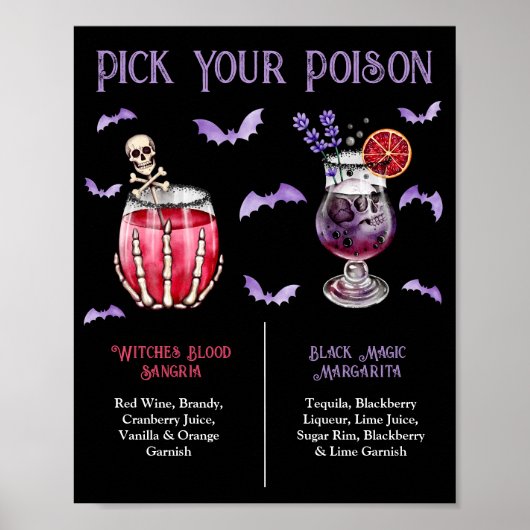 Pick Your Poison Halloween 2 Cocktail Menu  ポスター (正面)