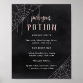 Pick Your Potion Halloween Baby Shower Drink Menu ポスター (正面)