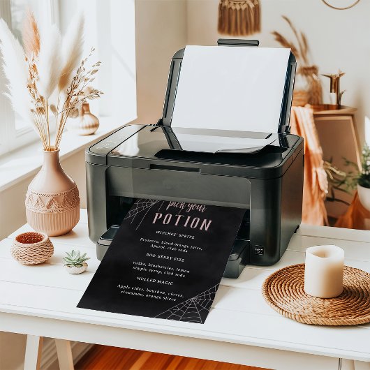 Pick Your Potion Halloween Baby Shower Drink Menu ポスター