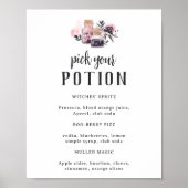 Pick Your Potion Halloween Baby Shower Drink Sign ポスター (正面)