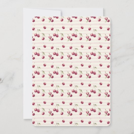 Picked & Perfect Sweet Cherries Bridal Shower 招待状 (裏面)