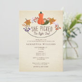 Picked the Right One - Fall Pumpkin Bridal Shower 招待状 (スタンド正面)