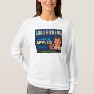 PickensよいAppleのラベル-カシミヤ織、WA Tシャツ
