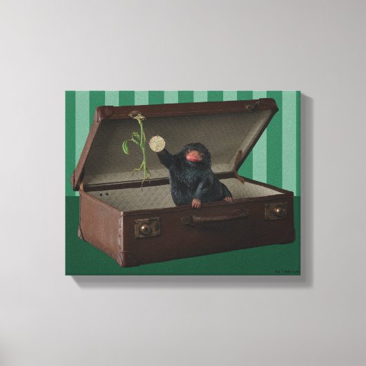 Pickett & Teddy in Briefcase キャンバスプリント (正面)