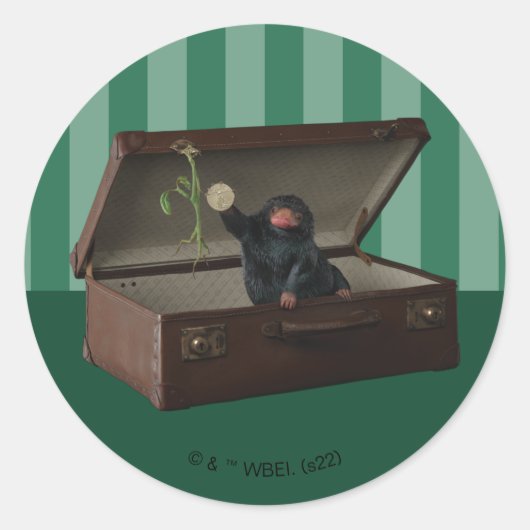 Pickett & Teddy in Briefcase ラウンドシール (正面)