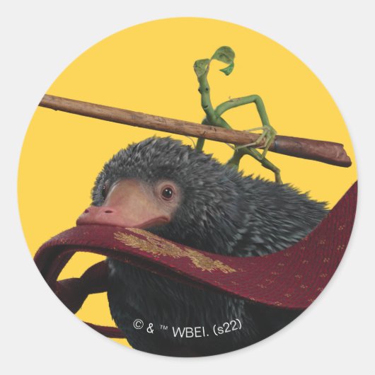 Pickett & Teddy With Wand and Tie ラウンドシール (正面)