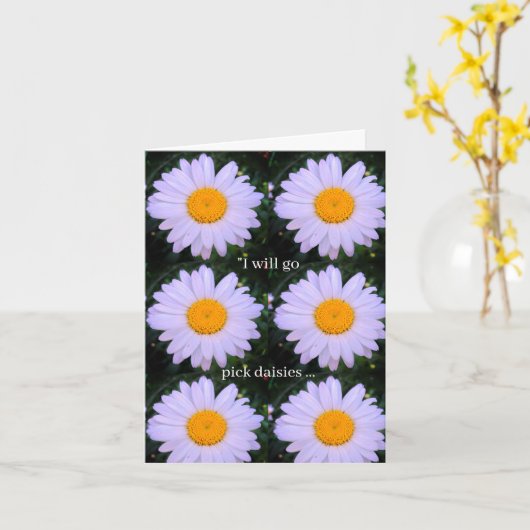 Picking Daisies Flower Folded Greeting Card カード (黄色い花)