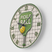 Pickle Ball Funny Pickleball Paddle ラージ壁時計 (傾斜)