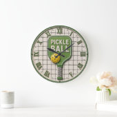Pickle Ball Funny Pickleball Paddle ラージ壁時計 (ホーム)