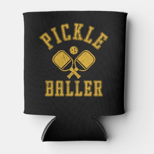 Pickle Baller Funny Pickleball 缶クーラー (正面)