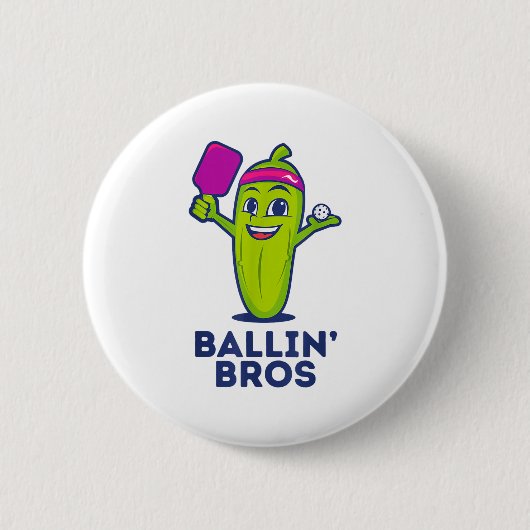 Pickle Ballin' Bros – ギフトの友人、兄弟、または 缶バッジ (正面)