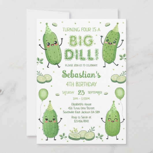 Pickle Big Dill Party Birthday 招待状 (正面)