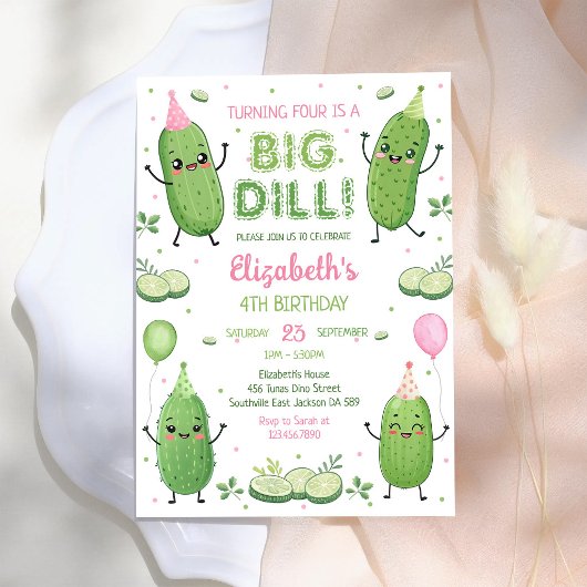 Pickle Big Dill Party Birthday Invitation 招待状