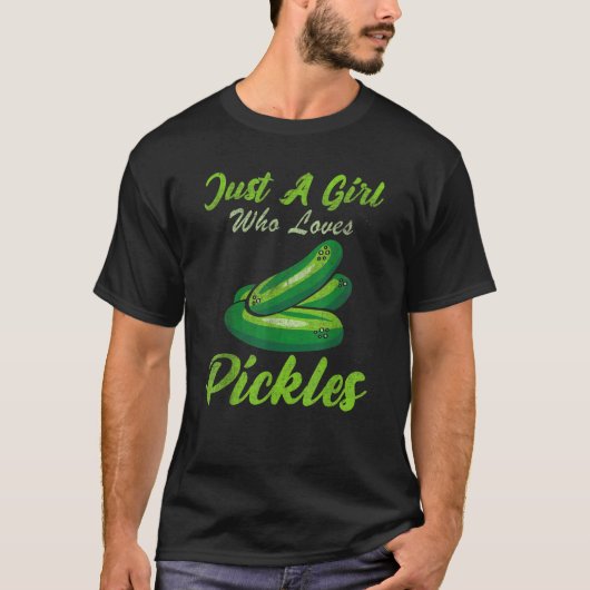 Pickle  Girl Woman Women Cucumber Cornichons Tシャツ (正面)