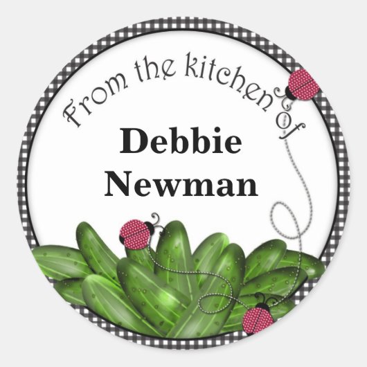 Pickle Jarスタンプパーソナライズされた ラウンドシール (正面)