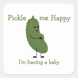 Pickle me Happy baby shower スクエアシール