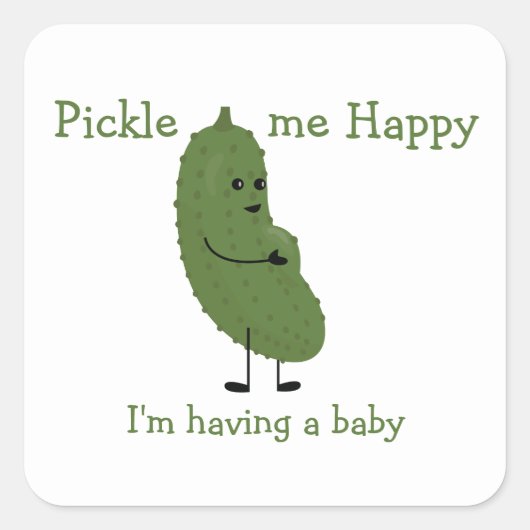 Pickle me Happy baby shower スクエアシール (正面)